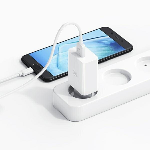 Alternative view of USAMS φορτιστής τοίχου SCXLTZ03 με καλώδιο Lightning, USB, 18W, λευκός