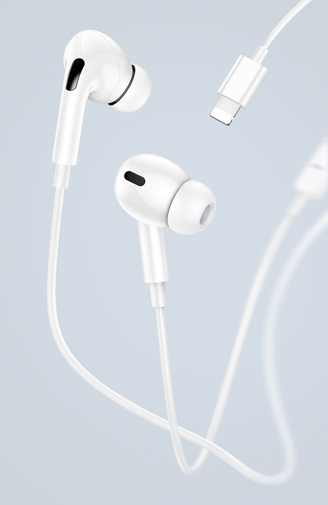 USAMS earphones με μικρόφωνο EP-41, Lightning, Φ10mm, 1.2m, λευκά - Image 5