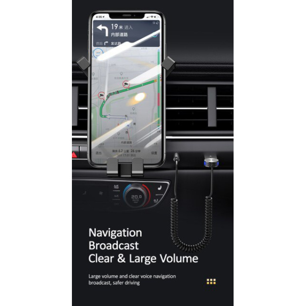 Alternative view of USAMS Bluetooth car audio receiver US-SJ464, μεταλλικό, γκρι