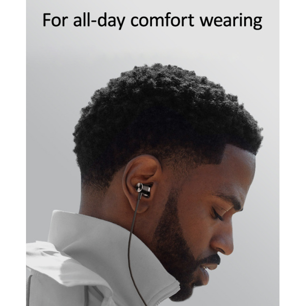 Alternative view of USAMS earphones με μικρόφωνο EP-42, 3.5mm σύνδεση, Φ10mm, 1.2m, μαύρα