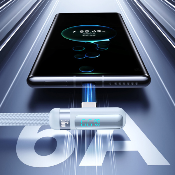 Alternative view of USAMS καλώδιο USB-C σε USB US-SJ651, 66W, 480Mbps, flat, 1.2m, λευκό