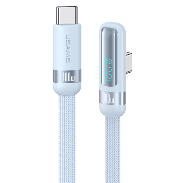USAMS καλώδιο USB-C US-SJ653, 100W, 480Mbps, flat, 1.2m, μπλε