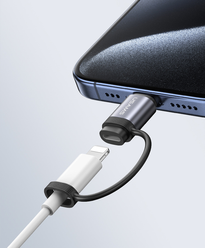 USAMS αντάπτορας USB-C σε Lightning US-SJ677, 30W, 480Mbps, γκρι - Image 4