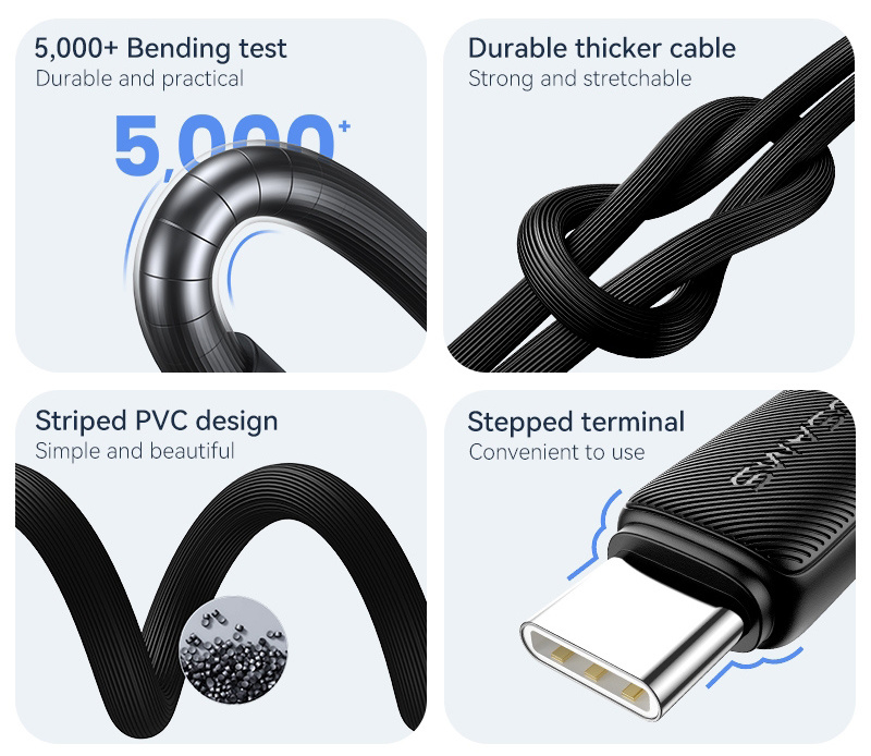 USAMS καλώδιο USB-C σε USB US-SJ688, 3A, 480Mbps, 1m, μαύρο - Image 4