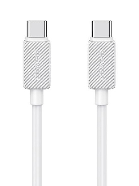USAMS καλώδιο USB-C σε USB-C US-SJ691, 60W, 480Mbps, 1m, λευκό