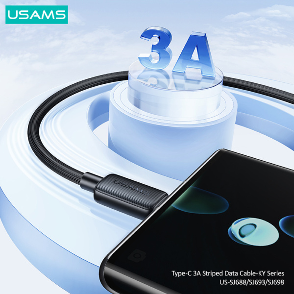 Alternative view of USAMS καλώδιο USB-C σε USB US-SJ693, 3A, 480Mbps, 2m, μαύρο