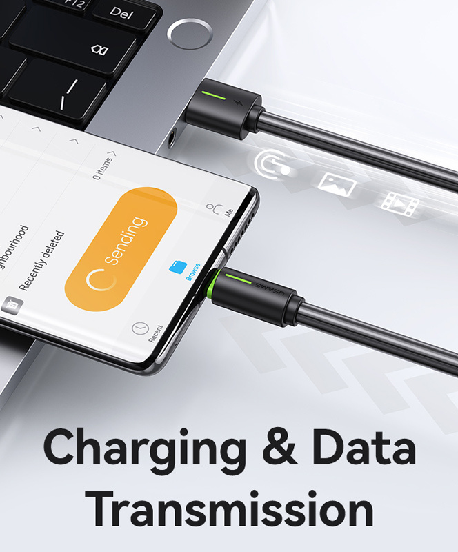 USAMS καλώδιο USB-C σε USB US-SJ732, 3A, 480Mbps, 1m, λευκό - Image 3