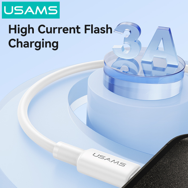 Alternative view of USAMS καλώδιο USB-C σε USB SJ761, 3A 18W, 480Mbps, 1m, λευκό