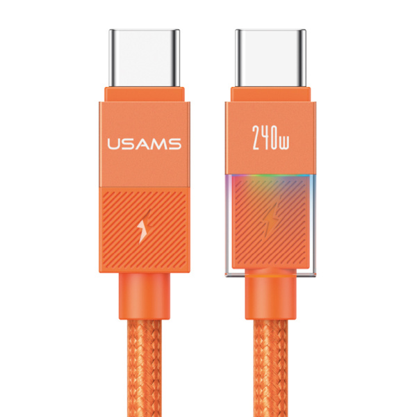 USAMS καλώδιο USB-C SJ775, 240W, 480Mbps, 1.2m, πορτοκαλί