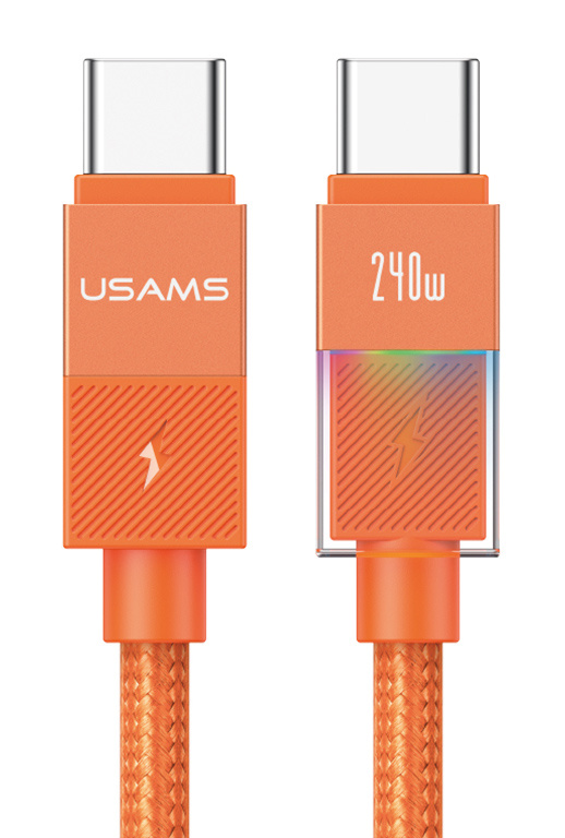 USAMS καλώδιο USB-C SJ775, 240W, 480Mbps, 1.2m, πορτοκαλί
