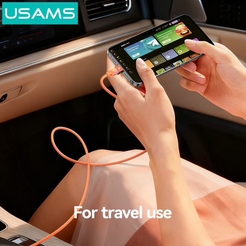 USAMS καλώδιο Lightning σε USB-C SJ776, 30W, 480Mbps, 1.2m, μαύρο - Image 4