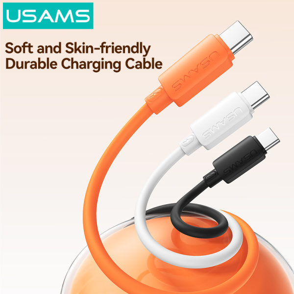 Alternative view of USAMS καλώδιο USB-C σε USB SJ786, σιλικόνης, 3A, 480Mbps, 1m, λευκό