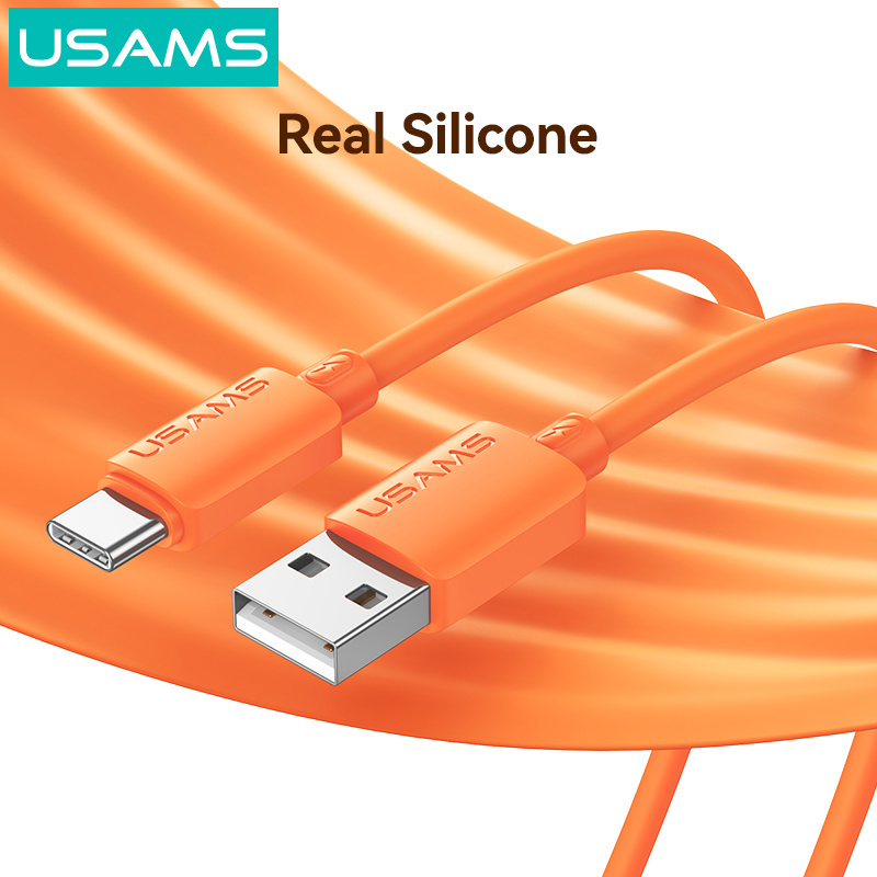 USAMS καλώδιο USB-C σε USB SJ786, σιλικόνης, 3A, 480Mbps, 1m, λευκό - Image 6