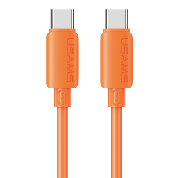 USAMS καλώδιο USB-C SJ787, σιλικόνης, 60W, 480Mbps, 1m, πορτοκαλί