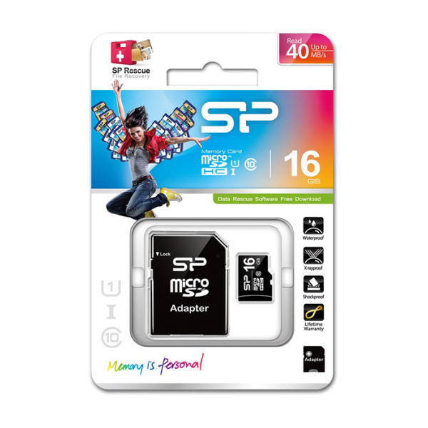 Alternative view of SILICON POWER κάρτα μνήμης 16GB micro SDHC, Class 10