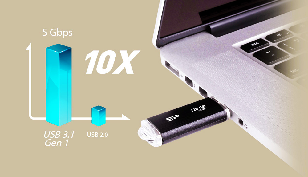 SILICON POWER USB Flash Drive Blaze B02, 16GB, USB 3.2, μαύρο - Image 2