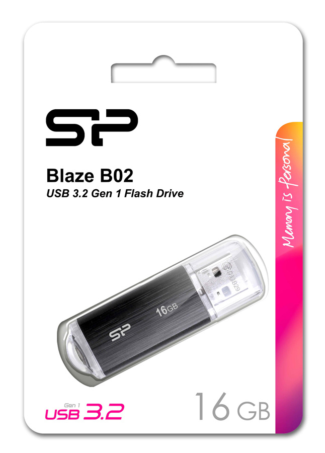SILICON POWER USB Flash Drive Blaze B02, 16GB, USB 3.2, μαύρο - Image 3