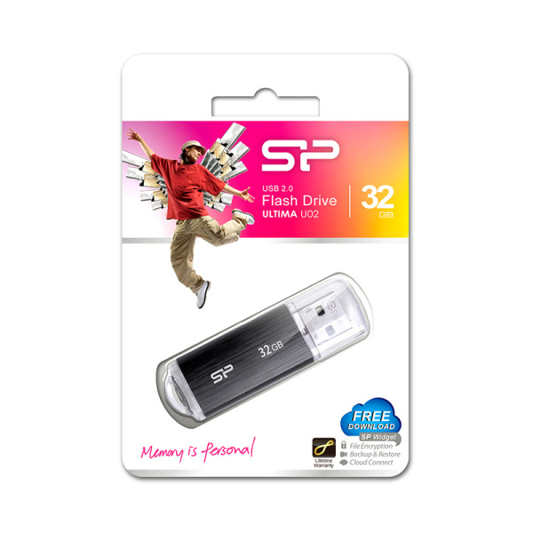 Alternative view of SILICON POWER USB Flash Drive Ultima U02, 32GB, USB 2.0, μαύρο
