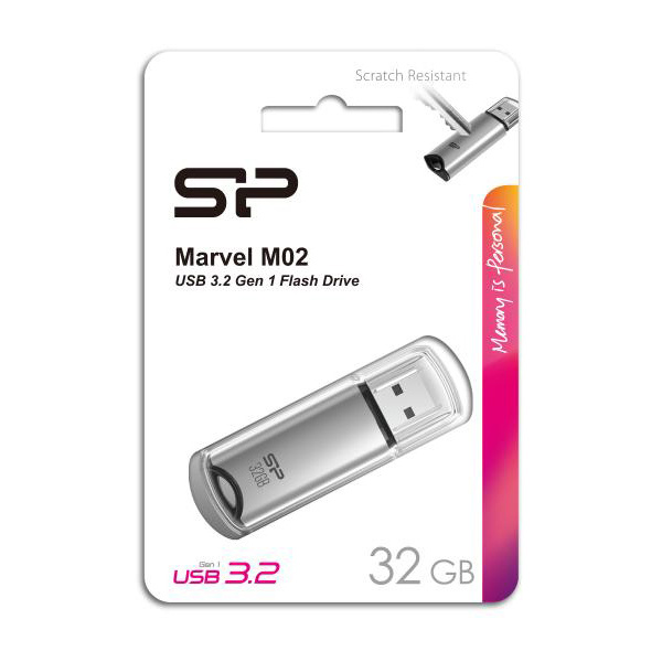 Alternative view of SILICON POWER USB Flash Drive Marvel M02, 32GB, USB 3.2, γκρι