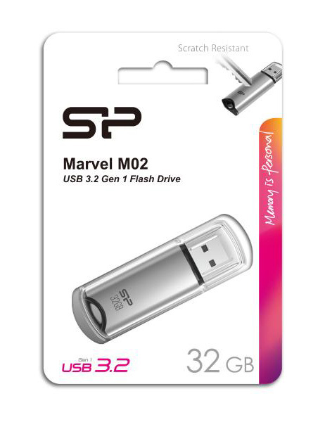SILICON POWER USB Flash Drive Marvel M02, 32GB, USB 3.2, γκρι - Image 2