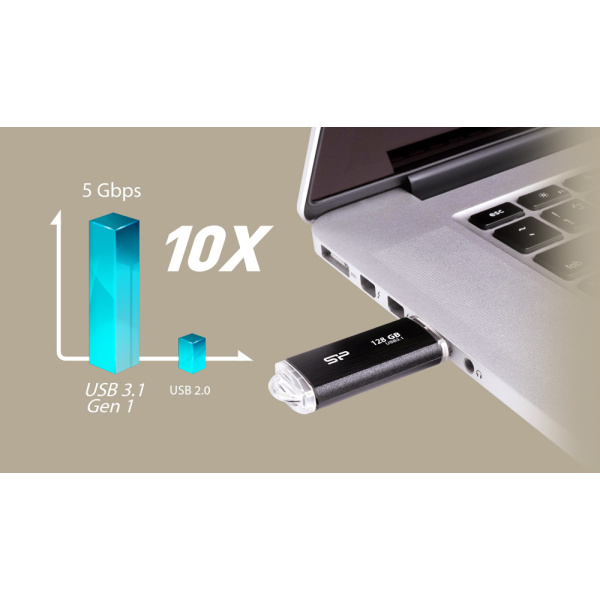 Alternative view of SILICON POWER USB Flash Drive Blaze B02, 64GB, USB 3.2, μαύρο