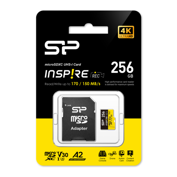 Alternative view of SILICON POWER κάρτα μνήμης microSDXC Inspire, 256GB, UHS-I U3 A1 V30