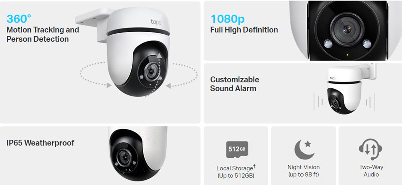 TP-LINK smart κάμερα Tapo C500, 1080p, PTZ, Wi-Fi, IP65, Ver. 1.0 - Image 3