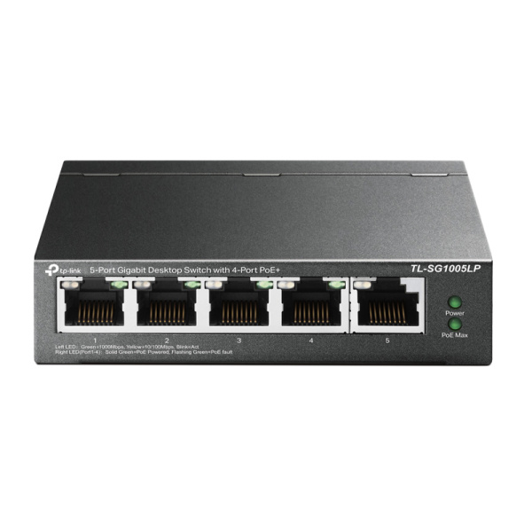 TP-LINK desktop switch TL-SG1005LP, 5-Port Gigabit, 4x PoE+, V4.0