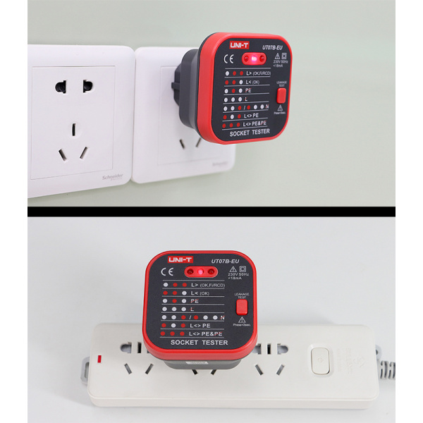 Alternative view of UNI-T tester πρίζας UT07B-EU, 230V, 50Hz