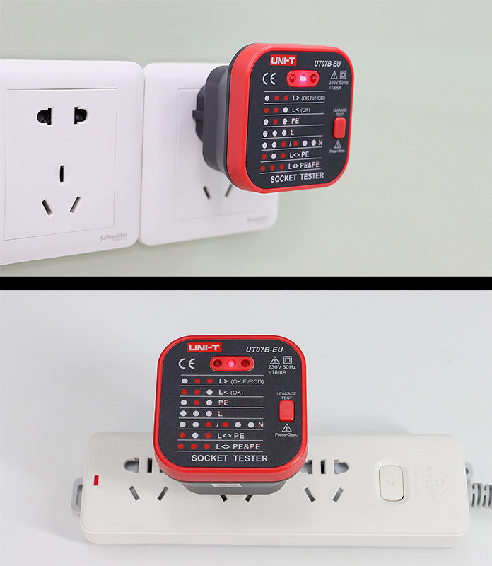 UNI-T tester πρίζας UT07B-EU, 230V, 50Hz - Image 2