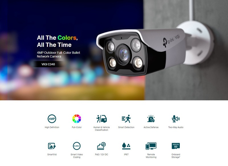TP-LINK IP κάμερα VIGI C340, 2.8mm, 4MP, PoE, SD, IP67, Ver. 2.0 - Image 2