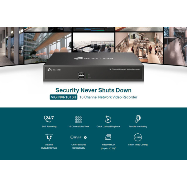 Alternative view of TP-LINK NVR καταγραφικό VIGI NVR1016H, 8MP, 16 κανάλια, Ver. 1.20