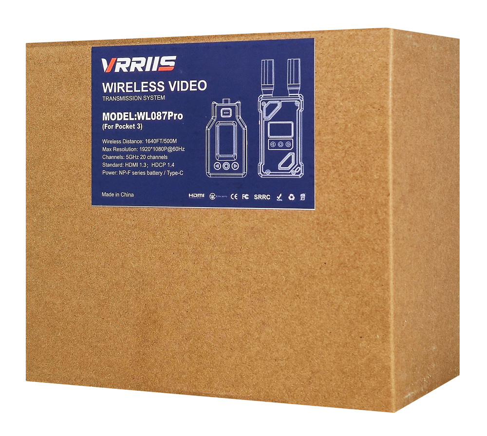 VRRIIS HDMI σύστημα ασύρματης μετάδοσης βίντεο WL087 Pro για DJI Osmo Pocket 3, 1080p, 5GHz, 500m - Image 5