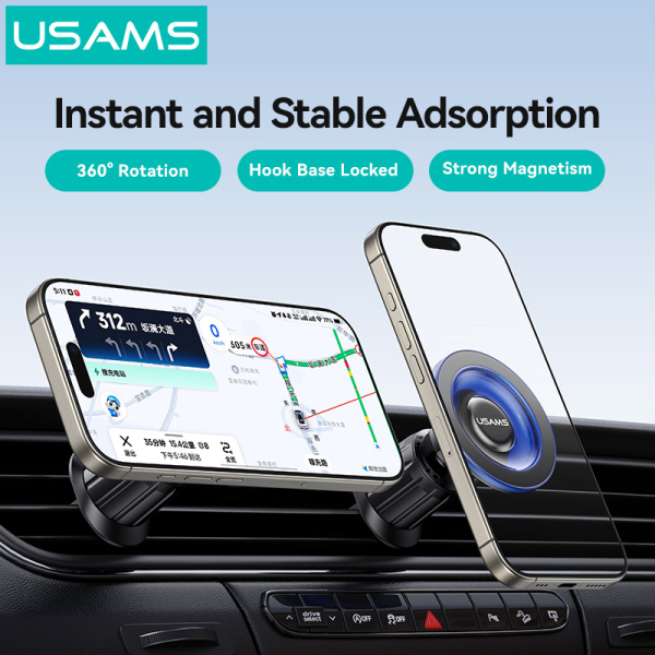 Alternative view of USAMS βάση smartphone αυτοκινήτου US-ZJ081, αεραγωγών, μαγνητική, μαύρη